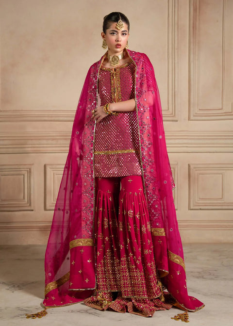 LAJ - Luxury Chiffon Embroidered 3Pc Unstitched Suit - GULABEEN