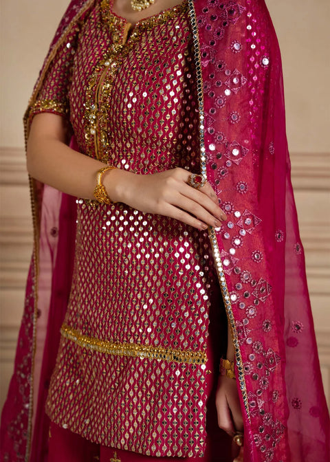 LAJ - Luxury Chiffon Embroidered 3Pc Unstitched Suit - GULABEEN