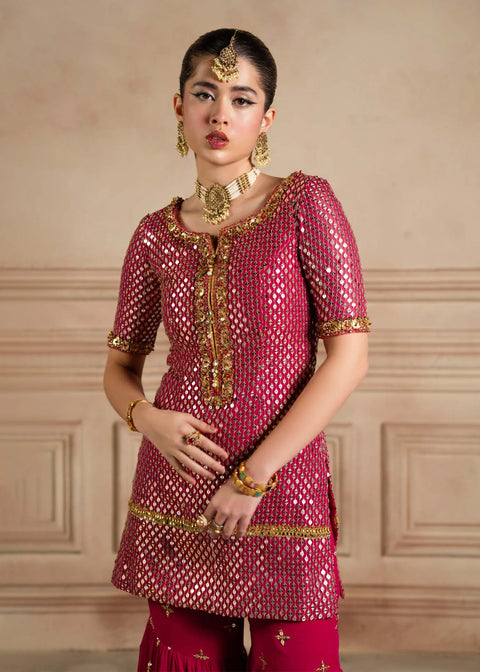 LAJ - Luxury Chiffon Embroidered 3Pc Unstitched Suit - GULABEEN