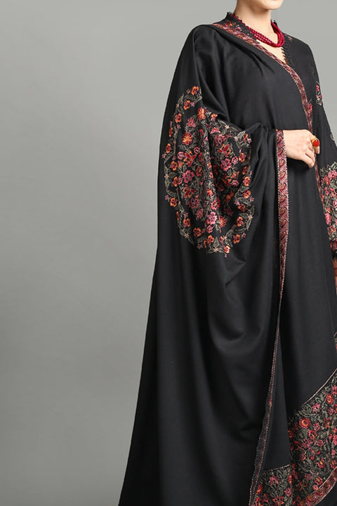 BAREEZA - 3PC DHANAK EMBROIDERED SHIRT WITH DHANAK EMBROIDERED SHAWL AND EMBROIDERED TROUSER - KPR- 901