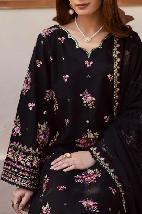 BATIK-  3PC Lawn Embroidered SHIRT WITH Embroidered DUPATTA AND TROUSER -BLK-65