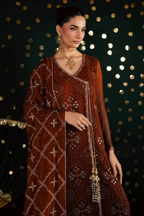 NUREH - 3PC LAWN EMBROIDERED SHIRT WITH MANAAR PRINTED DUPATTA AND TROUSER - MK-19