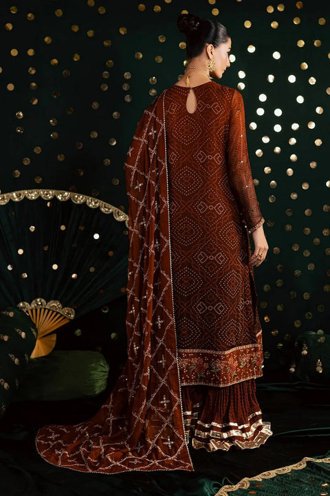 NUREH - 3PC LAWN EMBROIDERED SHIRT WITH MANAAR PRINTED DUPATTA AND TROUSER - MK-19