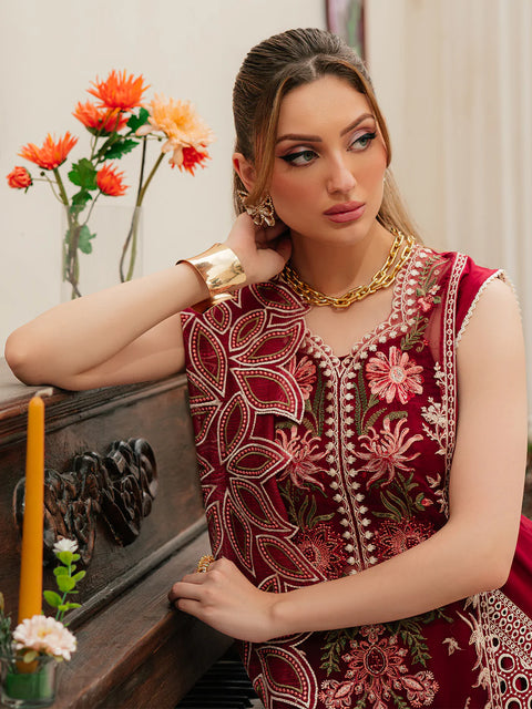 Mahnur - Luxury Lawn Embroidered Unstitched 3 Piece - CELESTIAL