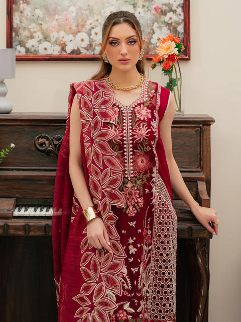 Mahnur - Luxury Lawn Embroidered Unstitched 3 Piece - CELESTIAL