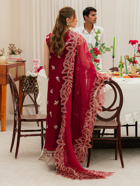 Mahnur - Luxury Lawn Embroidered Unstitched 3 Piece - CELESTIAL