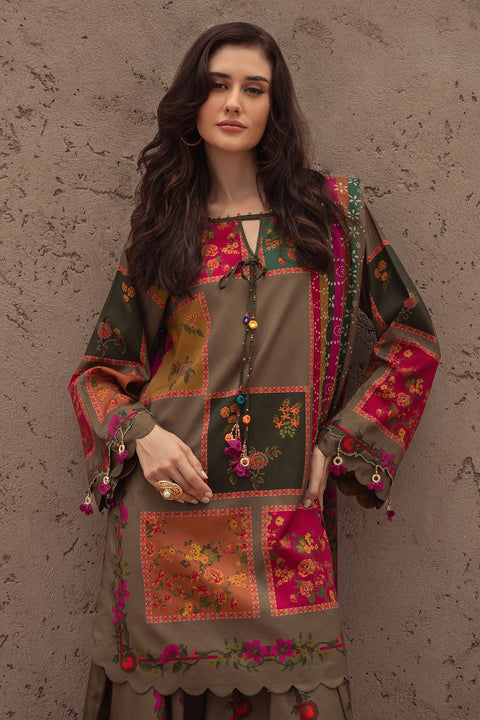 Charizma - 3 Piece Unstitched Embroidered Lawn Suit :CPW5-03