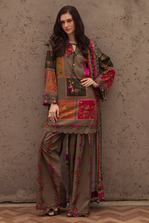 Charizma - 3 Piece Unstitched Embroidered Lawn Suit :CPW5-03