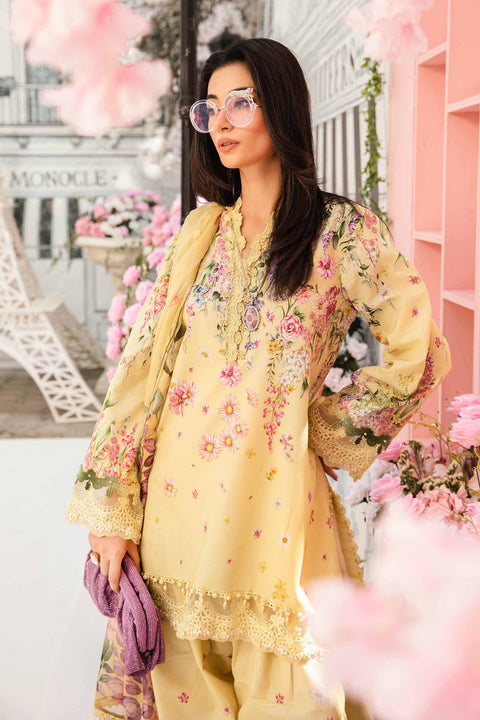 MARIA B -3 Piece Unstitched Embroidered Lawn Suit | MPT--2603-A