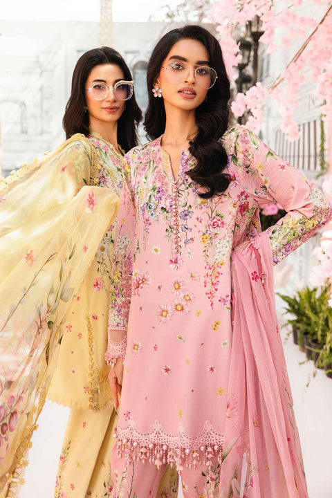 MARIA B -3 Piece Unstitched Embroidered Lawn Suit | MPT--2603-A