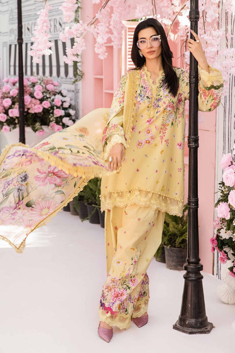 MARIA B -3 Piece Unstitched Embroidered Lawn Suit | MPT--2603-A
