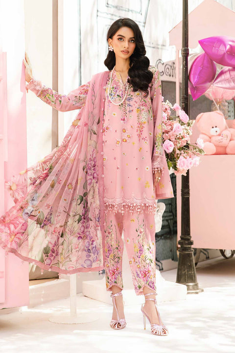 MARIA B -3 Piece Unstitched Embroidered Lawn Suit | MPT--2603-B