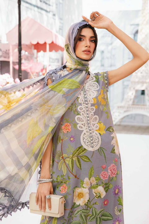 MARIA B -3 Piece Unstitched Embroidered Lawn Suit | MPT-2604-A