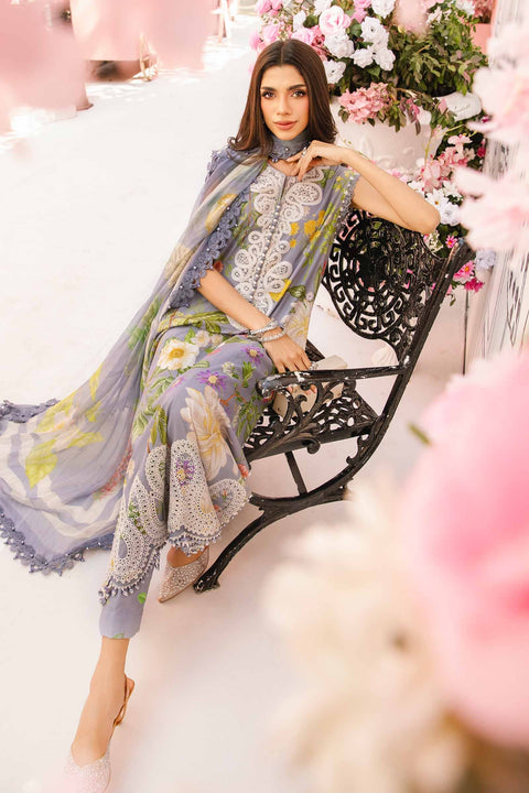 MARIA B -3 Piece Unstitched Embroidered Lawn Suit | MPT-2604-A