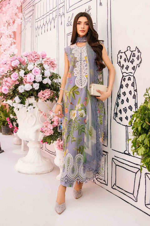 MARIA B -3 Piece Unstitched Embroidered Lawn Suit | MPT-2604-A