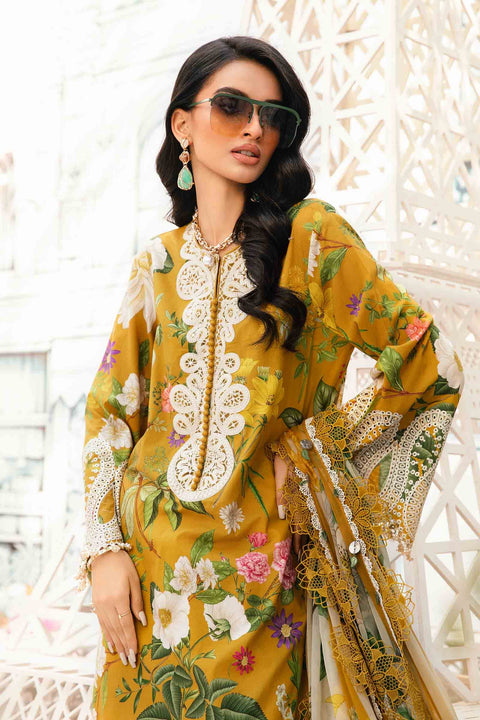 MARIA B -3 Piece Unstitched Embroidered Lawn Suit | MPT-2604-B