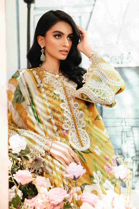 MARIA B -3 Piece Unstitched Embroidered Lawn Suit | MPT-2604-B