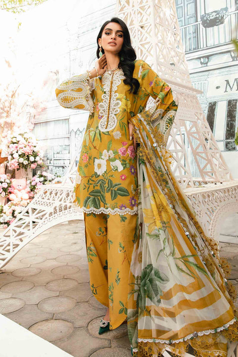MARIA B -3 Piece Unstitched Embroidered Lawn Suit | MPT-2604-B