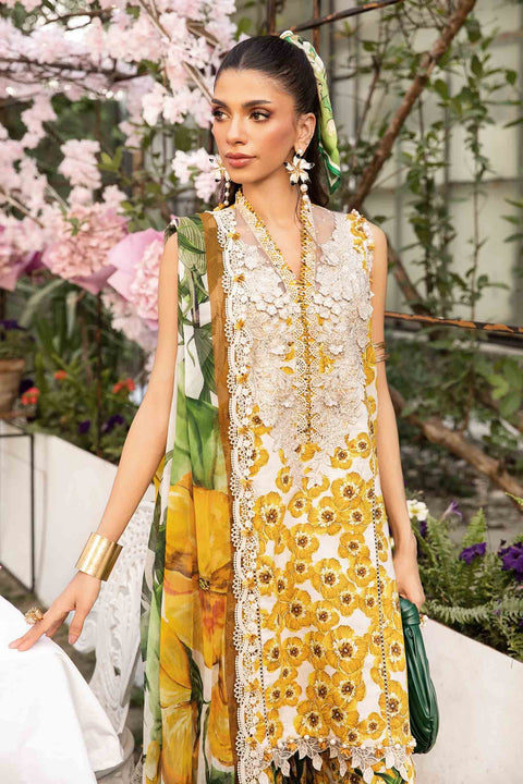MARIA B -3 Piece Unstitched Embroidered Lawn Suit | 2606-A