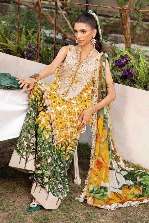 MARIA B -3 Piece Unstitched Embroidered Lawn Suit | 2606-A