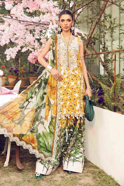 MARIA B -3 Piece Unstitched Embroidered Lawn Suit | 2606-A