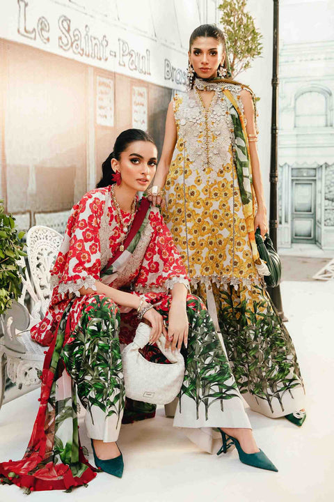 MARIA B -3 Piece Unstitched Embroidered Lawn Suit | 2606-A