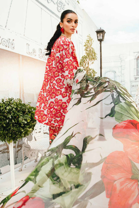 MARIA B -3 Piece Unstitched Embroidered Lawn Suit | 2606-B
