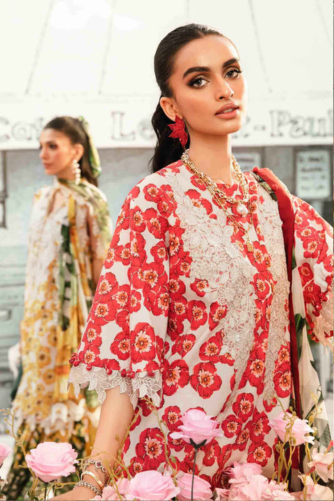 MARIA B -3 Piece Unstitched Embroidered Lawn Suit | 2606-B