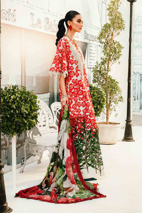 MARIA B -3 Piece Unstitched Embroidered Lawn Suit | 2606-B