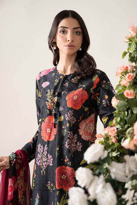 MARIA B -3 Piece Unstitched Embroidered Lawn Suit | MPS-2607-B
