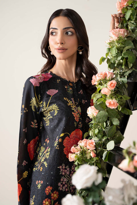 MARIA B -3 Piece Unstitched Embroidered Lawn Suit | MPS-2607-B