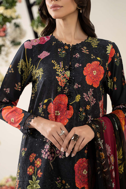 MARIA B -3 Piece Unstitched Embroidered Lawn Suit | MPS-2607-B