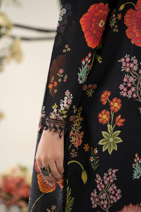 MARIA B -3 Piece Unstitched Embroidered Lawn Suit | MPS-2607-B