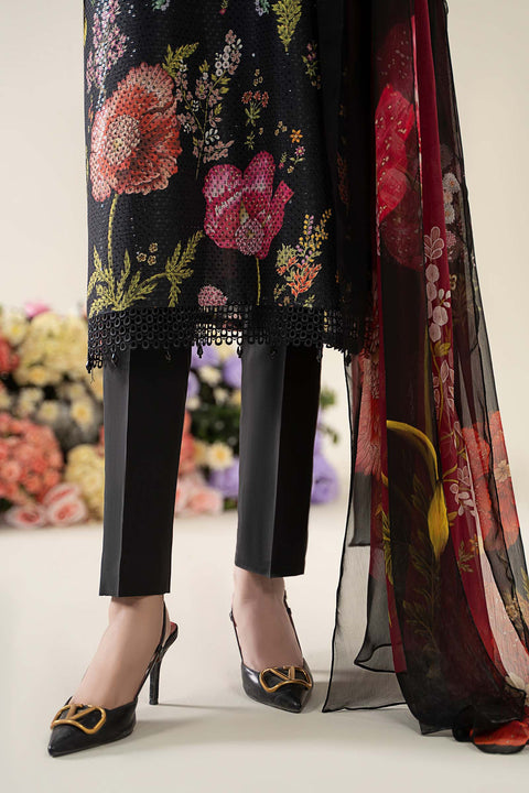 MARIA B -3 Piece Unstitched Embroidered Lawn Suit | MPS-2607-B