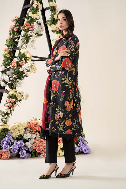 MARIA B -3 Piece Unstitched Embroidered Lawn Suit | MPS-2607-B