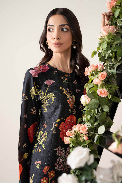 MARIA B -3 Piece Unstitched Embroidered Lawn Suit | MPT--2607-B