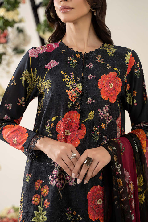 MARIA B -3 Piece Unstitched Embroidered Lawn Suit | MPT--2607-B