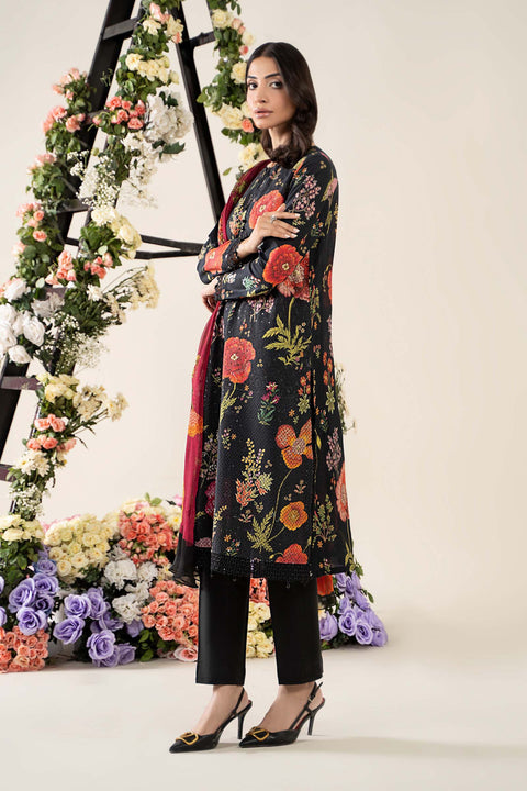 MARIA B -3 Piece Unstitched Embroidered Lawn Suit | MPT--2607-B