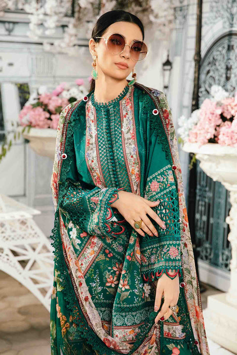 MARIA B -3 Piece Unstitched Embroidered Lawn Suit |  MPT-2611-A