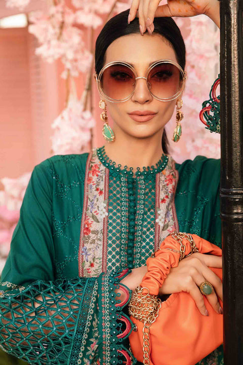 MARIA B -3 Piece Unstitched Embroidered Lawn Suit |  MPT-2611-A