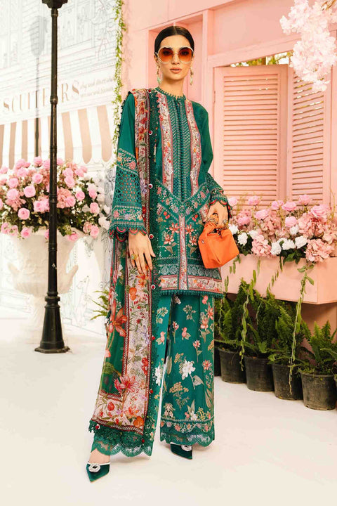 MARIA B -3 Piece Unstitched Embroidered Lawn Suit |  MPT-2611-A