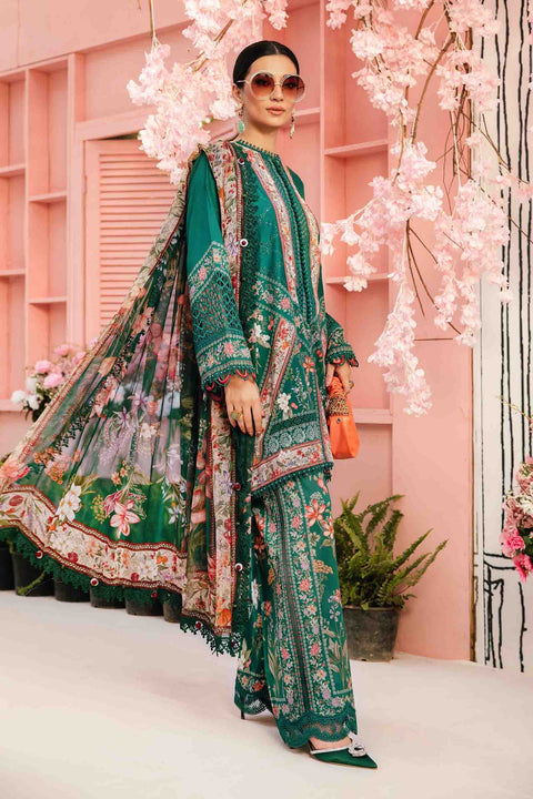 MARIA B -3 Piece Unstitched Embroidered Lawn Suit |  MPT-2611-A