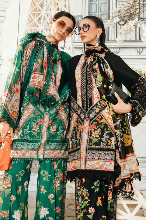 MARIA B -3 Piece Unstitched Embroidered Lawn Suit |  MPT-2611-A