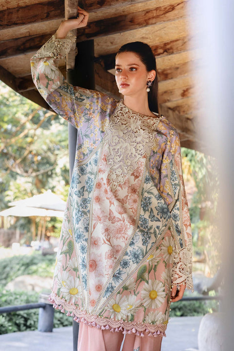 Maria b - 3 Piece Unstitched Embroidered Lawn Suit :MPT-2910-B