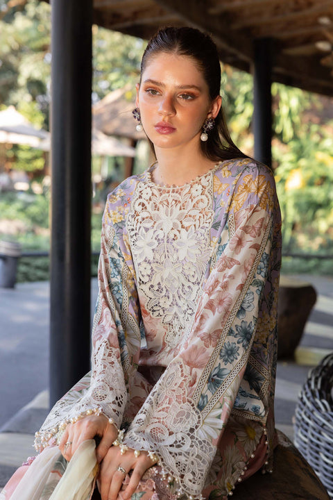Maria b - 3 Piece Unstitched Embroidered Lawn Suit :MPT-2910-B