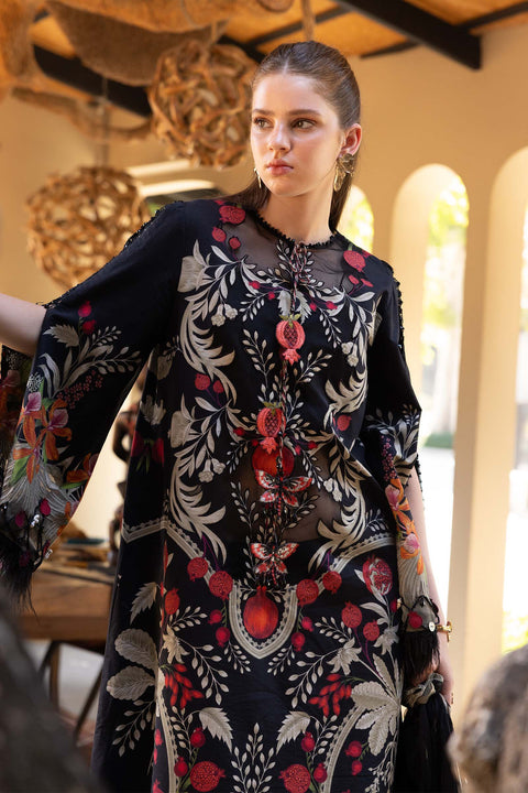 Maria b - 3 Piece Unstitched Embroidered Lawn Suit :MPT-MPT-2912-B