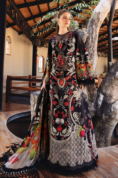 Maria b - 3 Piece Unstitched Embroidered Lawn Suit :MPT-MPT-2912-B