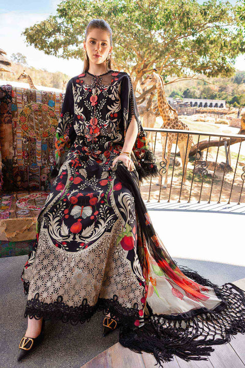 Maria b - 3 Piece Unstitched Embroidered Lawn Suit :MPT-MPT-2912-B