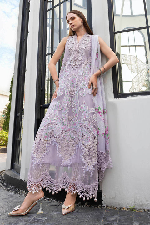 Maria b - 3 Piece Unstitched Embroidered Lawn Suit -EL-26-12