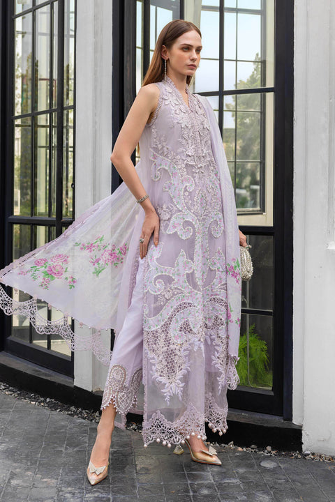 Maria b - 3 Piece Unstitched Embroidered Lawn Suit -EL-26-12